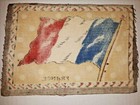 Vintage Cigar Box Tobacco Felt Flannel Flag Insert     France      8 5 X 5 5