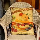 New Primitive Farmhouse Retro Inspired Strawberry Shortcake Pillow