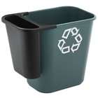 Rubbermaid Commercial Fg295073bla 1 1875 Gal Rectangular Recycling Bin  Open