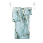 Teal Blue Marble 3-piece Bathroom Towel Set