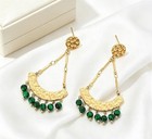 Boho Vintage Exaggerated Tassel Dangle Earrings 304stainless Steel 14k Gold Tone