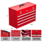 20 3  Portable Metal Tool Box 4 Drawers Top Storage Tool Organizer W  Latch Red