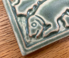 Motawi Tileworks 4x4 Medieval Dog - Facing Left  Spruce Green