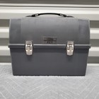 Vintage King Seeley Thermos Lunch Box Gray Hard Plastic Metal Latches Usa Retro 