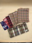 Vintage Cotton Fabric Bundle 3 25  Yards Plaid Blue Quilt Sewing Lot