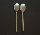 Set Of 2 Vintage Heavy Stainless Steel Teaspoons Minimalist Modern Design India