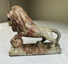 Original Natural Agate Stone African Decor Lion Statue Collectible Hand Carved
