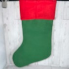 Christmas Stocking Red Green Christmas Photo Insert Santa Festive Whimsical