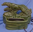 Borzoi Pair Running Dogs 1951 Tv Lamp Figurine Marked 12 