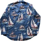 Polo Ralph Rare Ship-print Oxford Shirt Men   s Size Xxl Nautical Long Sleeve