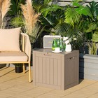 30 Gallon Outdoor Deck Box Storage Patio Waterproof Bench Seat Brown