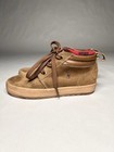 Polo Ralph Lauren Men   s Brown Leather Lace-up Sneakers Plaid Lining Us 2