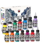 Kvm Tattoo Ink Set 14 Colors 1oz 30ml Bottles Tattoo Supply Kit