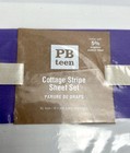 New Pottery Barn Teen Cottage Stripe Sheet Set Purple Xl Twin Flat Fitted Sheets