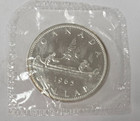 Canada 1965 Silver Dollar  1 - Type 1 Small Beads Pointed 5 Prooflike  gem Bu 