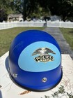 Vintage 60 s Textured Blue Buco Helmet Chin Strap Face Shield Police Motorcycle
