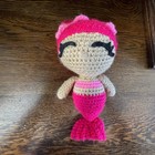 Crochet Mermaid Doll Plush Stuffed 10   tall Handmade Amigurumi Hot Pink