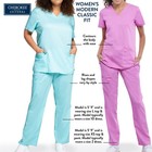 Cherokee Women s Scrub Lab Coat With Button Up Front  3 Pockets Modern Classic