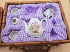 Super Cute  Miniature Children   s Porcelain Tea Set Floral Design Vintage Toy