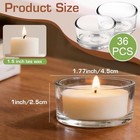 36 Pack Clear Glass Tealight Candle Holders  1 8 Inch Small Glass Votive