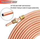 2x New Copper Nickel Brake Line Tubing Kit 1 4 Od 25 Ft Coil Roll W  32 Fittings