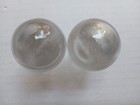 Two Vintage Large Clear Glass Decanter Bottle Stopper Round Orb Topper