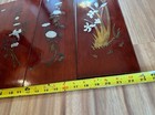 4 Wooden Korean Art Plaques Asian Wood Lacquer Birds Floral