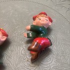 Vtg Set Of 2 1950 s Kitch Pixie Elves Santa Christmas Figurines Japan Candle
