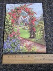 1947 Uk Artwork Likely From Calendar     Cottage Trellis Cardboard Colorful Art