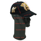 Masonic Shriner Black Cap     Handcrafted With Star Emblem  Rhinestones   Bullion