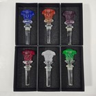 Set Of 6 Rosenthal Versace Medusa Crystal Wine Bottle Stoppers Full Rainbow Nib