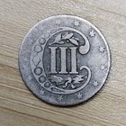 1855 Three Cent Silver Piece Trime 3cs Type 2 Us Coin Key Date Good G Or Fine F