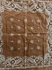 Vintage Bandana  Brown  Paisley Design  All Cotton  Made In Usa