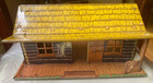 Vintage 1950s Marx Roy Rogers Bar-m Ranch Tin Litho Log Cabin Playset W  Pieces