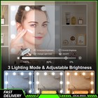 White Makeup Vanity Desk With Crystal Knobs Large Mirror With Hidden Storage