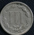 1867 3 Cent Nickel Fine Coin 