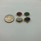 Souvenir Of Fair Lapel Pin Brass Tone Red Blue Green White Enamel Vintage Lot 4