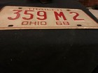 Vintage Ohio License Plate 1968 359 M2 Trailer
