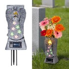 Solar Cemetery Grave Vase With Led For Fresh artificial Flowers Headstones Va   