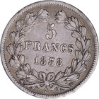 1838 5 Francs France Silver Coin   Fine