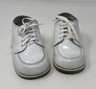 Vintage Stride Rite Hard Sole Baby Shoes Size 5-1 2 Ee White Leather Made In Usa