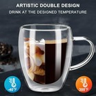 Double Layered Glass Coffee Cup 2-piece Set With Handle  Suitable For Kitchen