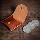 Pocket Portal  morgan Dollar Size  Magic Tricks Leather Coin Bag Magician Tools