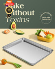 Baking Sheet Set Of 2  Commercial Grade Stainless Steel Silver