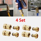 4 Pairs Garden Hose Quick Connector     Inch Ght Solid Brass Easy Connect Fitting