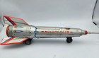 Vtg Tin Friction Moon Rocket Toy W box Holdraketa Hungary 60s Style  Video 15 5 
