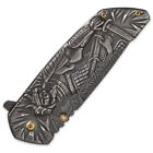 Shadow Warrior Spring Assisted Open Folding Pocket Knife Damascus Tactical Edc