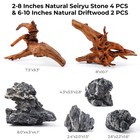 Aquarium Rocks   Driftwood Decor Kit  2-8 Inches Natural Seiryu Stone 4 Pcs F   
