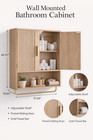 Modern Bathroom Wall Cabinet Wood Fluted Door Storage Organizer Wall Mounted
