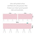 Quilted Standard Crib Rail Cover Protector Safe Teething Guard Wrap Pink